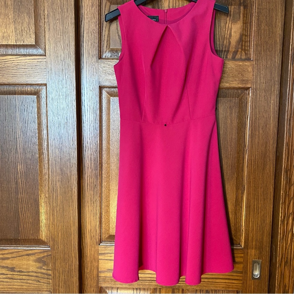 AB Studio Fuchsia Pink Fit and Flare Sleeveless Dress - Picture 2 of 9